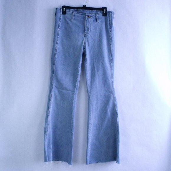 Free People Denim - Free People Raw Fray Hem Flare Jeans